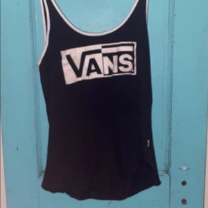 Vans black and white tank top size medium